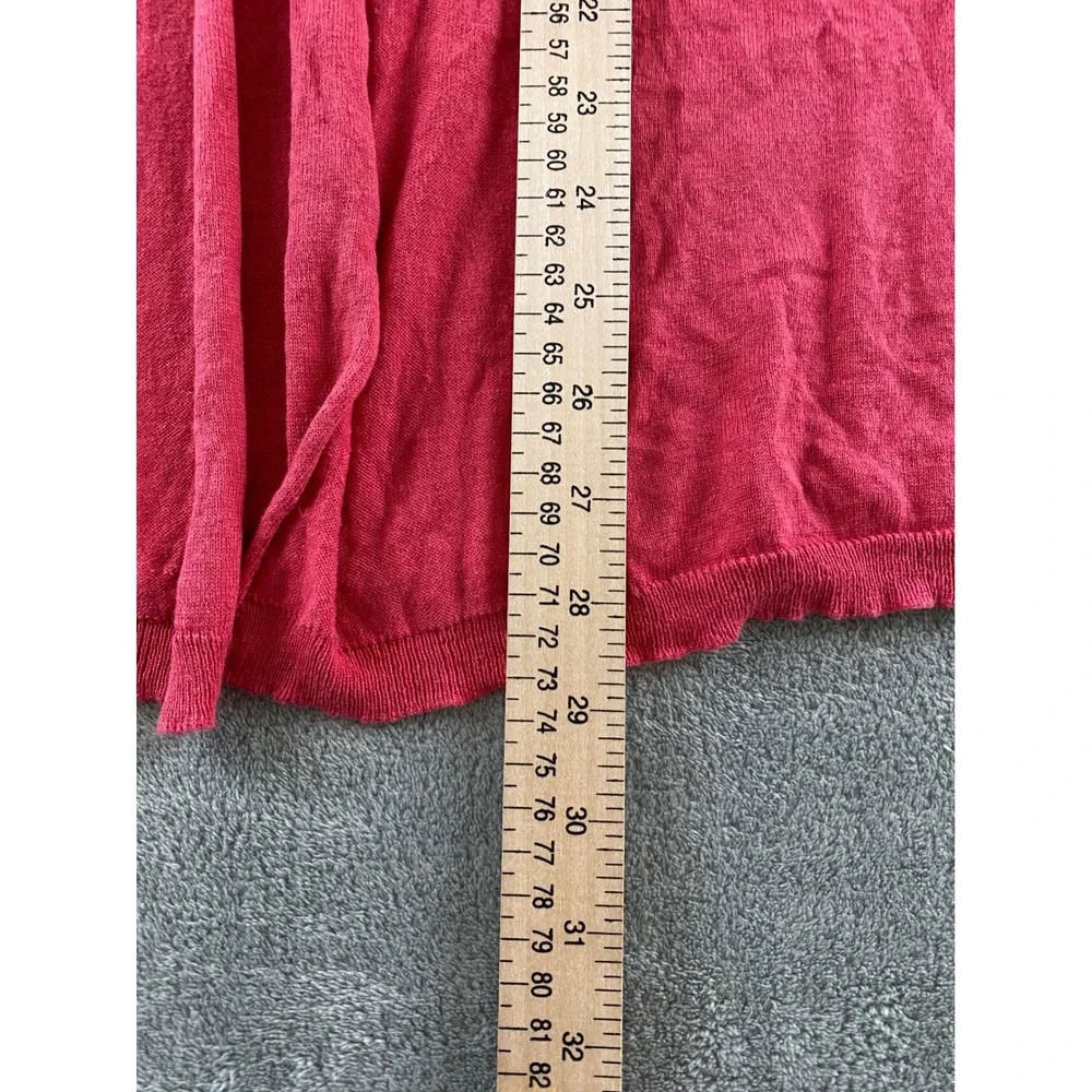 In Cashmere Womens Pink Open Front Shawl Collar Cardigan 3/4 Sleeve XL Soft Knit